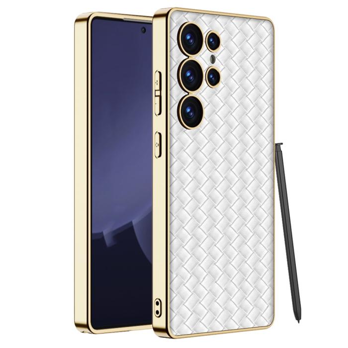 Bild 1, GKK Samsung Galaxy S25 Ultra Skal Vävd Hybrid Läder Vit