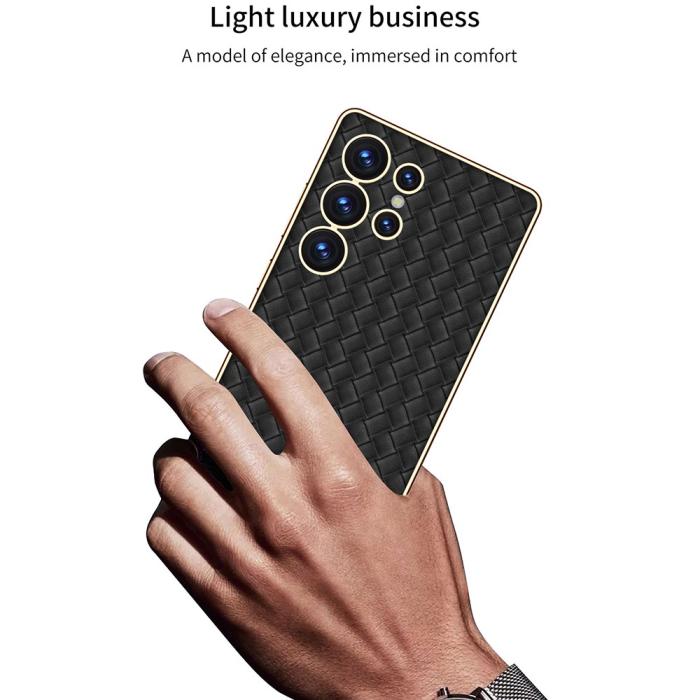 Bild 6, GKK Samsung Galaxy S25 Ultra Skal Vävd Hybrid Läder Vit