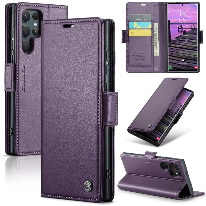 Bild 1, CASEME Galaxy S25 Ultra Fodral RFID Slim Läder Lila