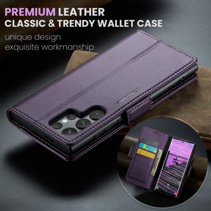 Bild 5, CASEME Galaxy S25 Ultra Fodral RFID Slim Läder Lila