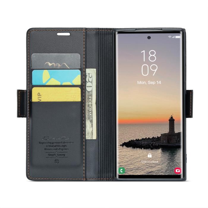 Bild 3, CASEME Galaxy S25 Ultra Fodral RFID Slim Läder Svart