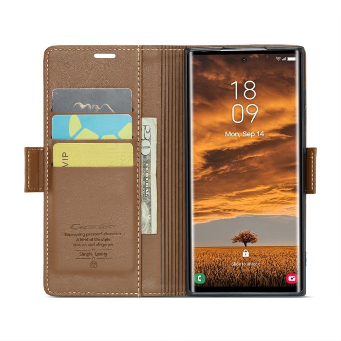 Bild 3, CASEME Galaxy S25 Ultra Fodral RFID Slim Läder Brun