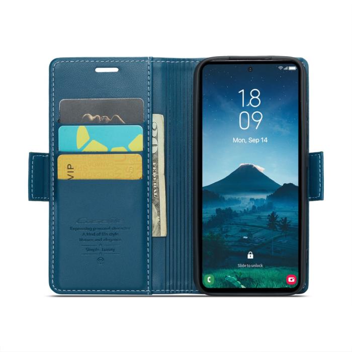 Bild 3, CASEME Galaxy S25 Ultra Fodral RFID Slim Läder Blå