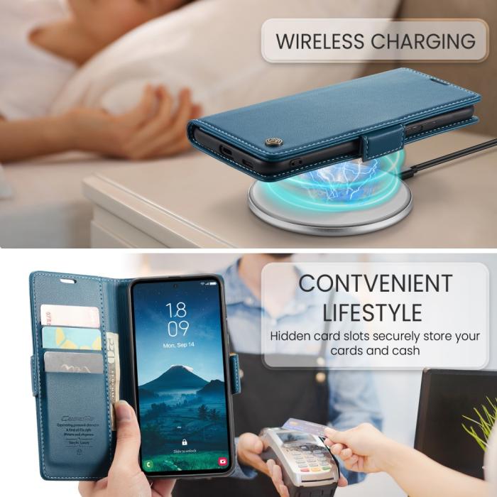 Bild 6, CASEME Galaxy S25 Ultra Fodral RFID Slim Läder Blå