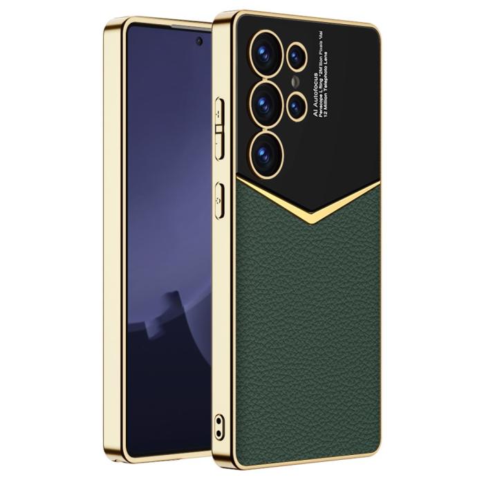 Bild 1, GKK Galaxy S25 Ultra Skal Läder Hybrid Electroplate Grön
