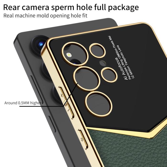 Bild 3, GKK Galaxy S25 Ultra Skal Läder Hybrid Electroplate Grön