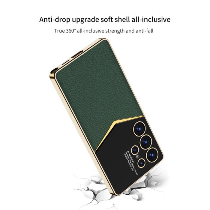 Bild 6, GKK Galaxy S25 Ultra Skal Läder Hybrid Electroplate Grön