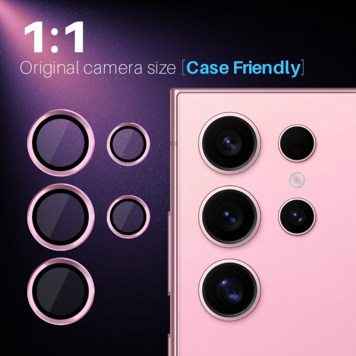 Bild 4, NORTHJO Galaxy S25 Ultra Linsskydd Härdat Glas Rosa