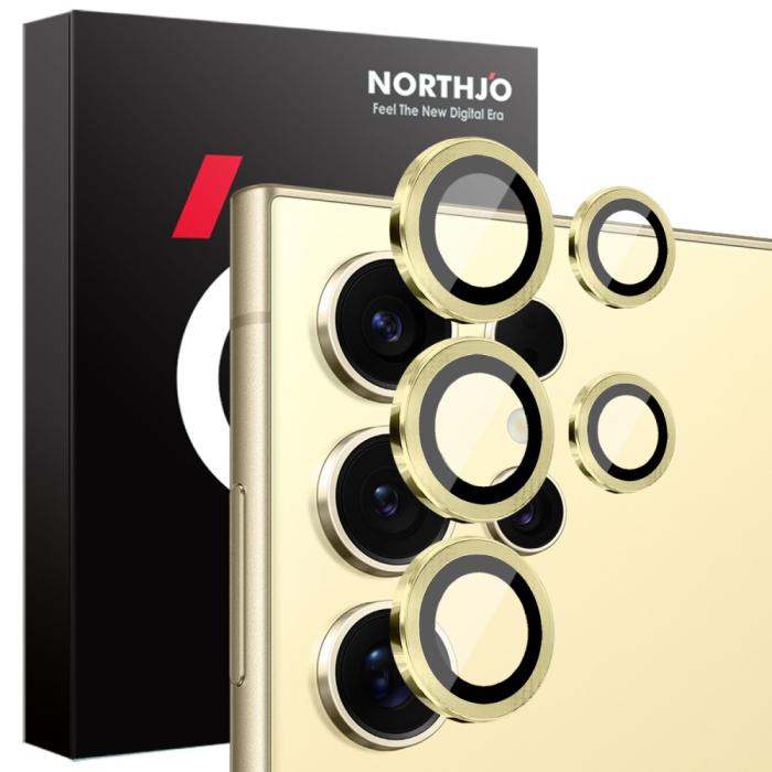 Bild 1, NORTHJO Galaxy S25 Ultra Linsskydd Härdat Glas Guld