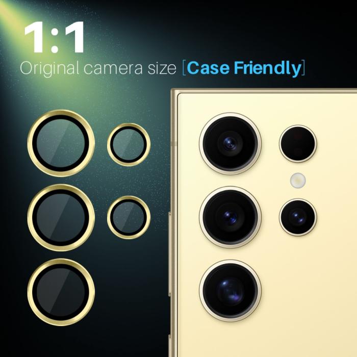 Bild 4, NORTHJO Galaxy S25 Ultra Linsskydd Härdat Glas Guld