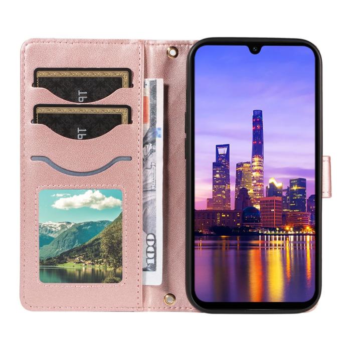 Bild 2, Samsung Galaxy A16 / A26 5G Fodral Rhombus Läder Roséguld