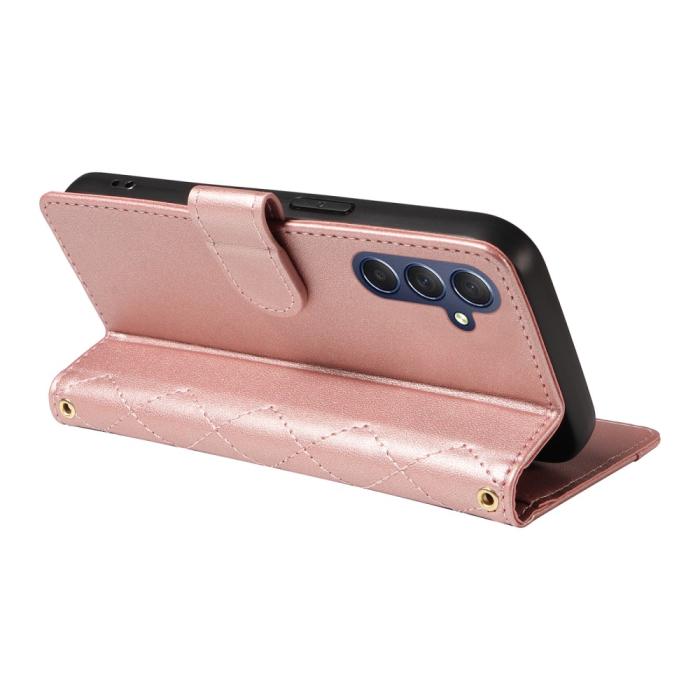 Bild 4, Samsung Galaxy A16 / A26 5G Fodral Rhombus Läder Roséguld