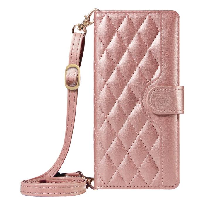 Bild 6, Samsung Galaxy A16 / A26 5G Fodral Rhombus Läder Roséguld