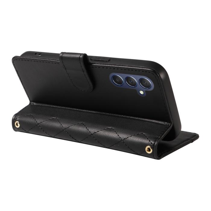Bild 4, Samsung Galaxy A16 / A26 5G Fodral Rhombus Läder Svart