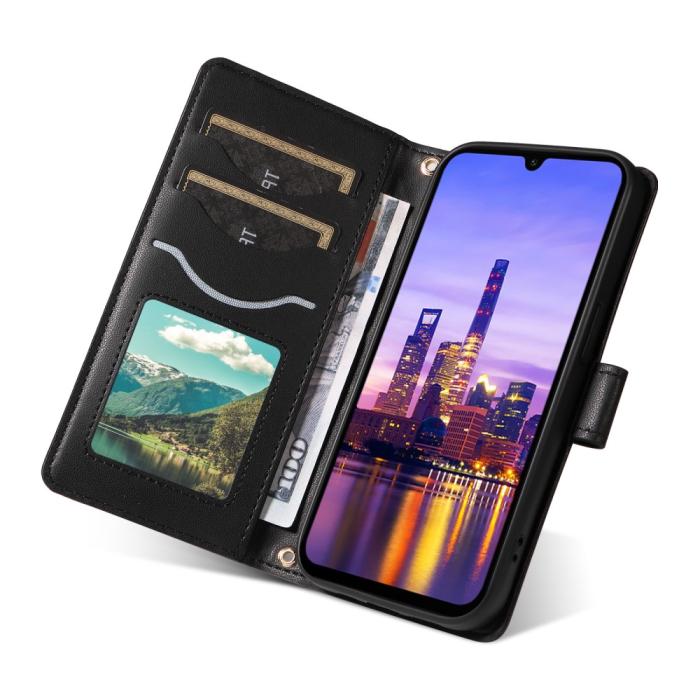 Bild 5, Samsung Galaxy A16 / A26 5G Fodral Rhombus Läder Svart