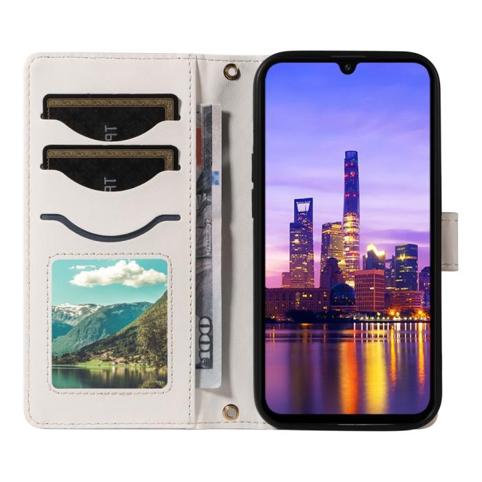 Bild 2, Samsung Galaxy A16 / A26 5G Fodral Rhombus Läder Vit