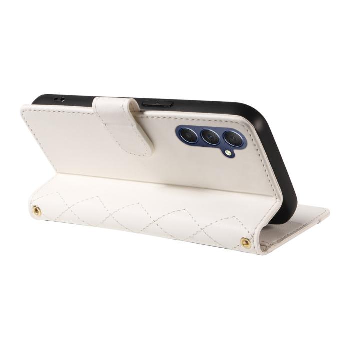 Bild 4, Samsung Galaxy A16 / A26 5G Fodral Rhombus Läder Vit