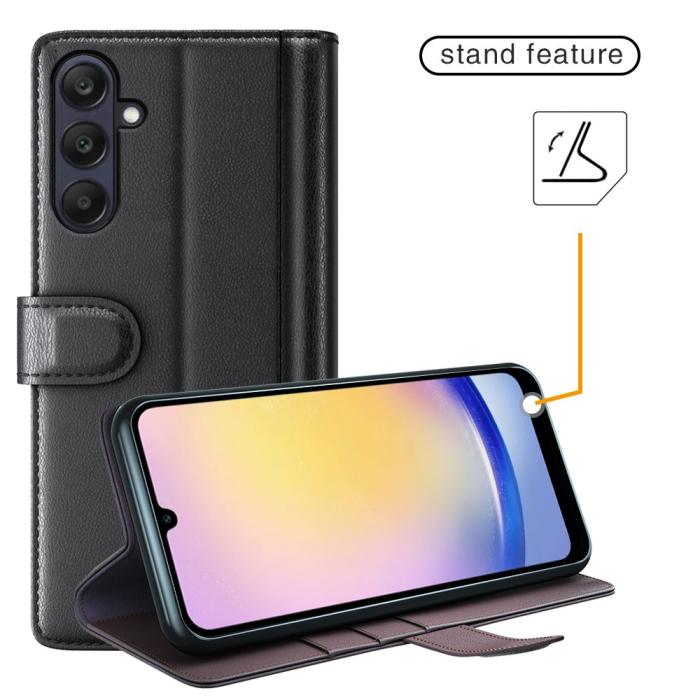 Bild 6, Samsung Galaxy A16 / A26 5G Fodral Premium Äkta Läder Svart