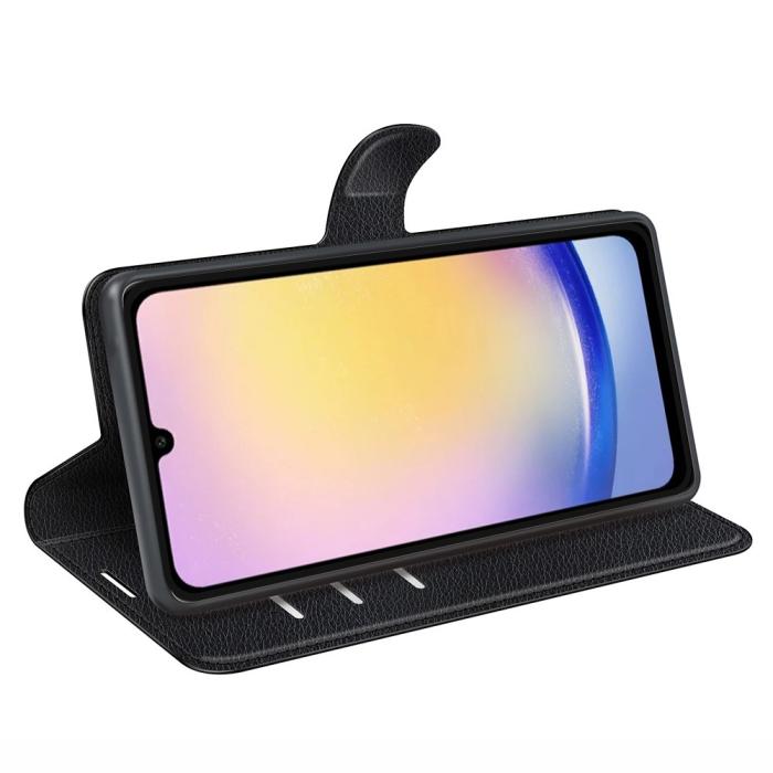 Bild 3, Samsung Galaxy A16 / A26 5G Fodral Litchi Läder Textur Svart