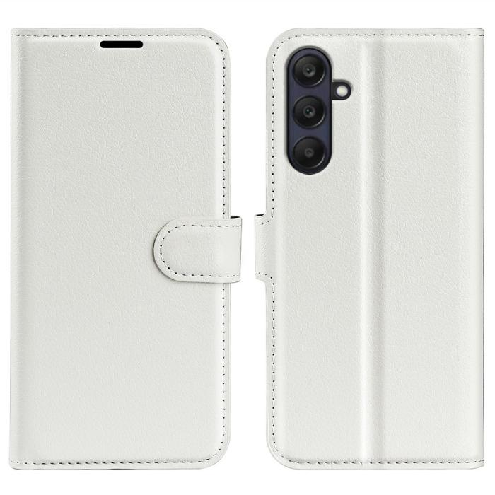 Bild 1, Samsung Galaxy A16 / A26 5G Fodral Litchi Läder Textur Vit