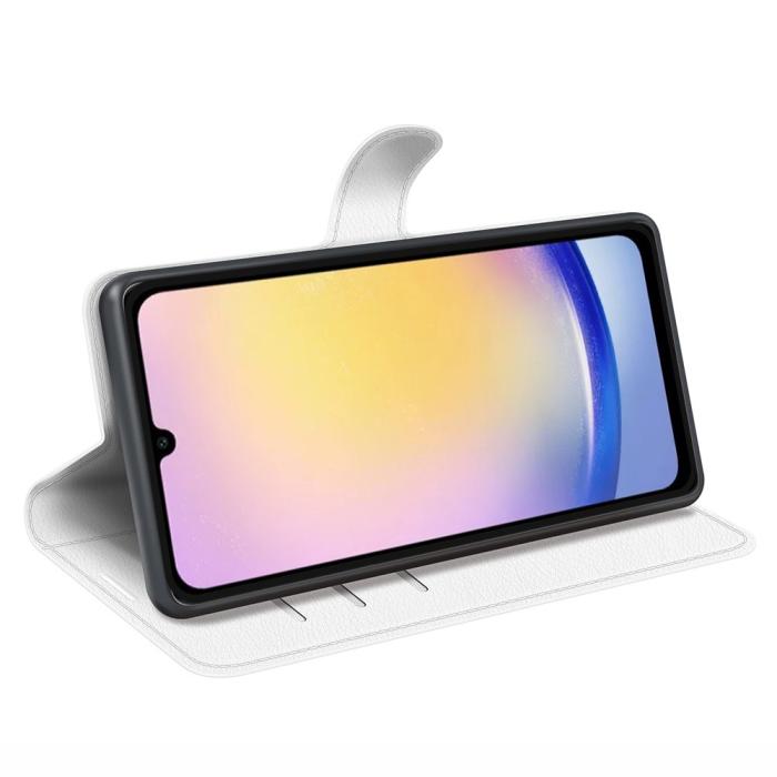 Bild 3, Samsung Galaxy A16 / A26 5G Fodral Litchi Läder Textur Vit