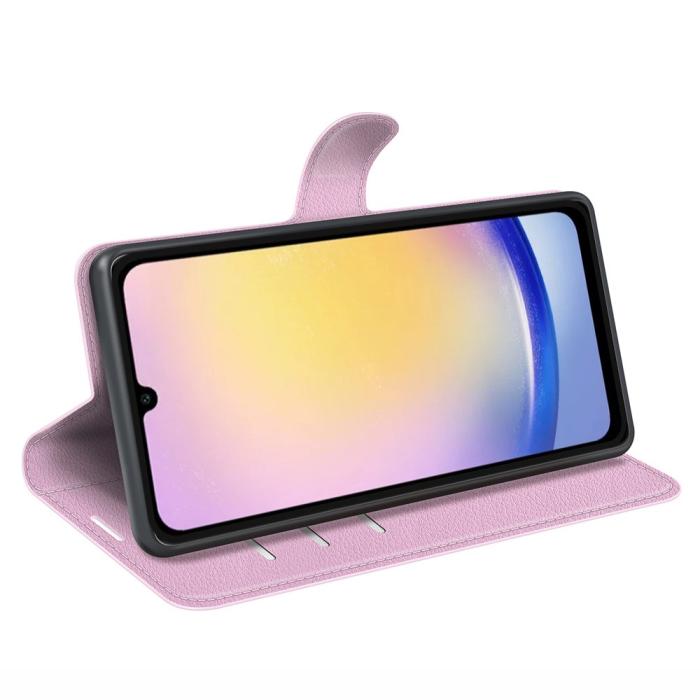 Bild 3, Samsung Galaxy A16 / A26 5G Fodral Litchi Läder Textur Ljus Rosa