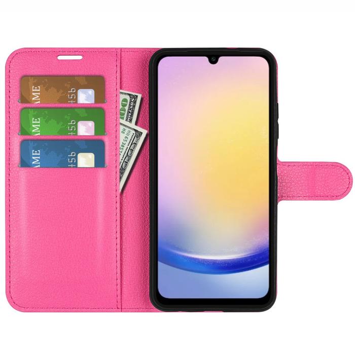 Bild 2, Samsung Galaxy A16 / A26 5G Fodral Litchi Läder Textur Rosa