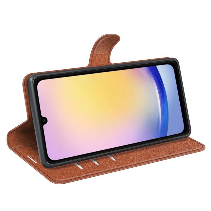 Bild 3, Samsung Galaxy A16 / A26 5G Fodral Litchi Läder Textur Brun