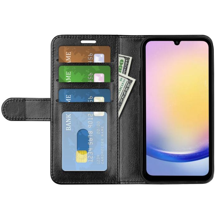 Bild 2, Samsung Galaxy A26 5G Fodral Crazy Horse Läder Svart