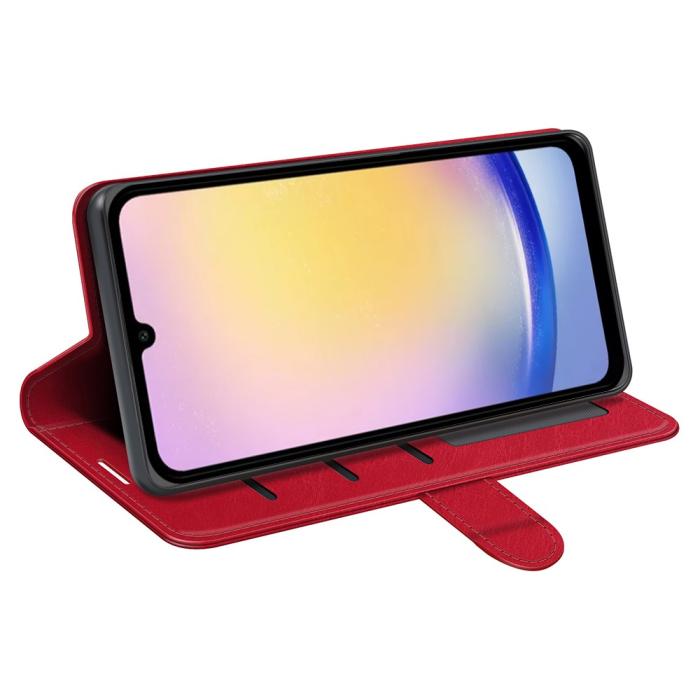 Bild 3, Samsung Galaxy A26 5G Fodral Crazy Horse Läder Röd