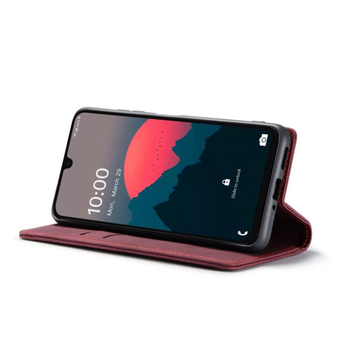 Bild 3, CASEME Galaxy A16/A26 5G Fodral Flip Retro Läder Röd