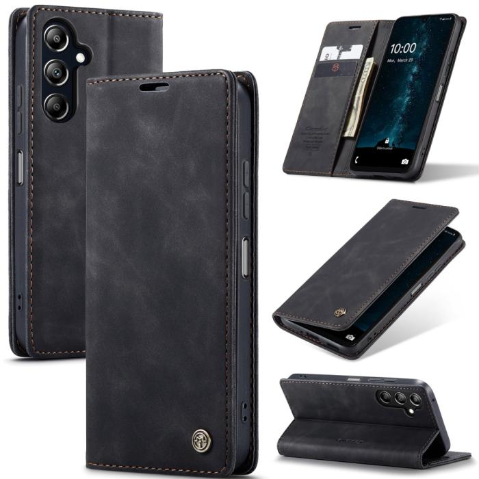 Bild 1, CASEME Galaxy A16/A26 5G Fodral Flip Retro Läder Svart