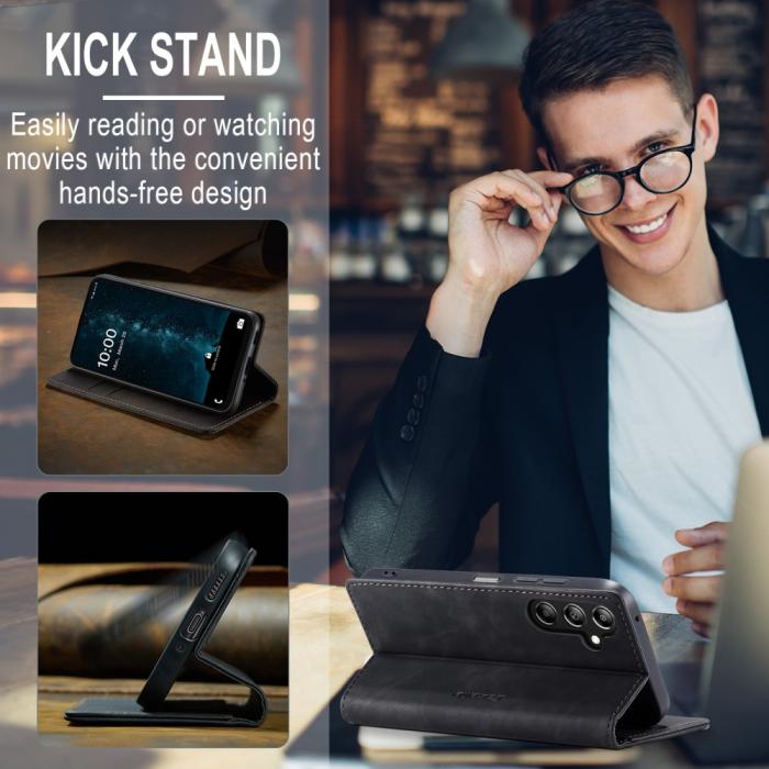 Bild 6, CASEME Galaxy A16/A26 5G Fodral Flip Retro Läder Svart