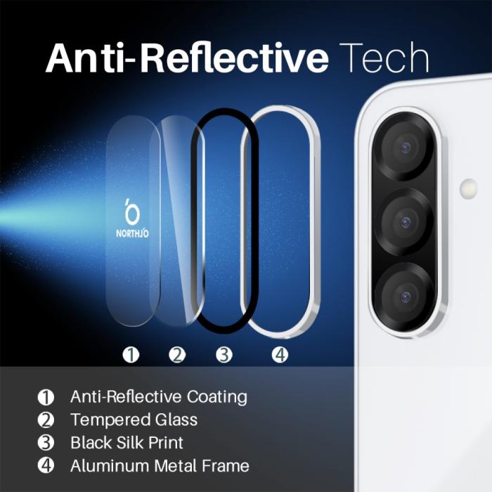 Bild 3, NORTHJO Galaxy A26 5G Linsskydd Härdat Glas Silver