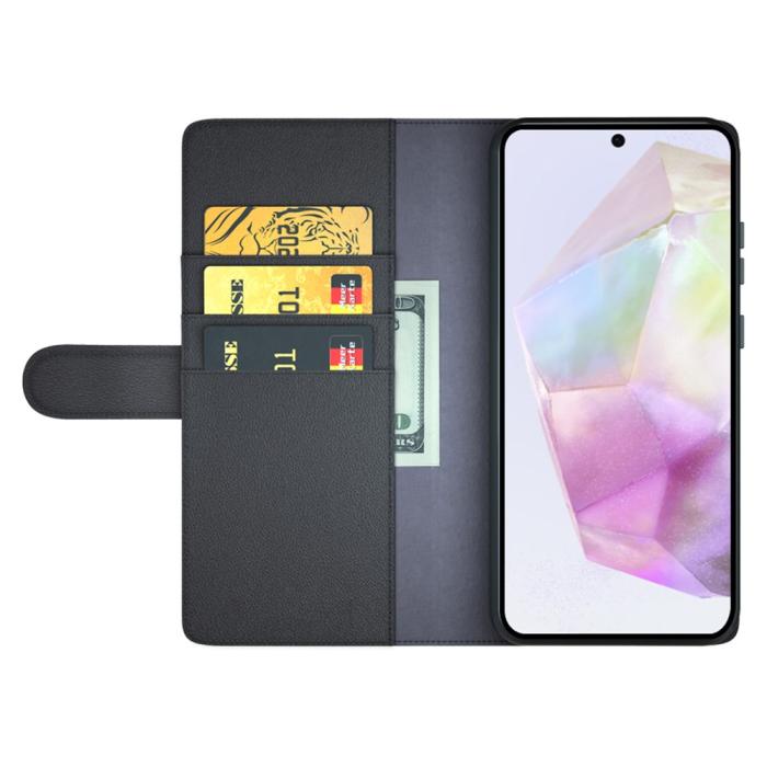 Bild 2, Samsung Galaxy A36 5G/A56 5G Fodral Premium Äkta Läder Svart