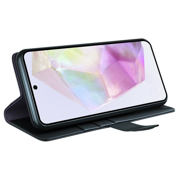 Bild 3, Samsung Galaxy A36 5G/A56 5G Fodral Premium Äkta Läder Svart