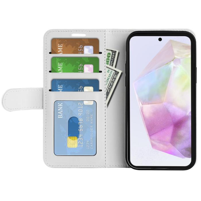 Bild 2, Samsung Galaxy A36 5G/A56 5G Fodral Crazy Horse Läder Vit