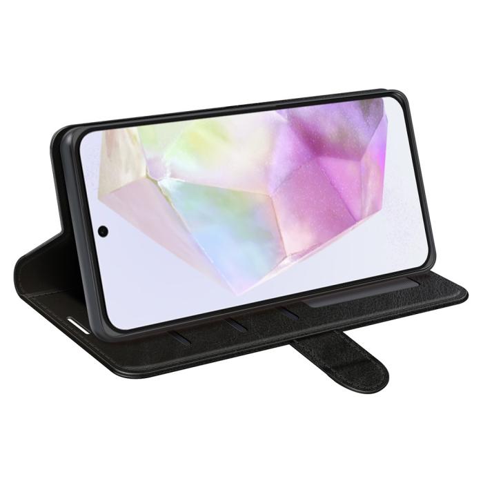 Bild 3, Samsung Galaxy A36 5G/A56 5G Fodral Crazy Horse Läder Svart