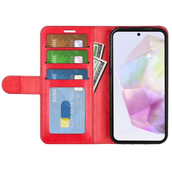 Bild 2, Samsung Galaxy A36 5G/A56 5G Fodral Crazy Horse Läder Röd