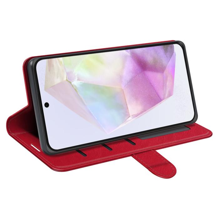 Bild 3, Samsung Galaxy A36 5G/A56 5G Fodral Crazy Horse Läder Röd