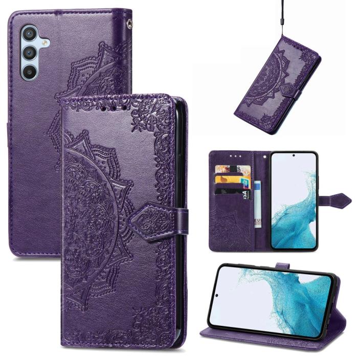 Bild 4, Samsung Galaxy A36 5G/A56 5G Fodral Mandala Läder Lila