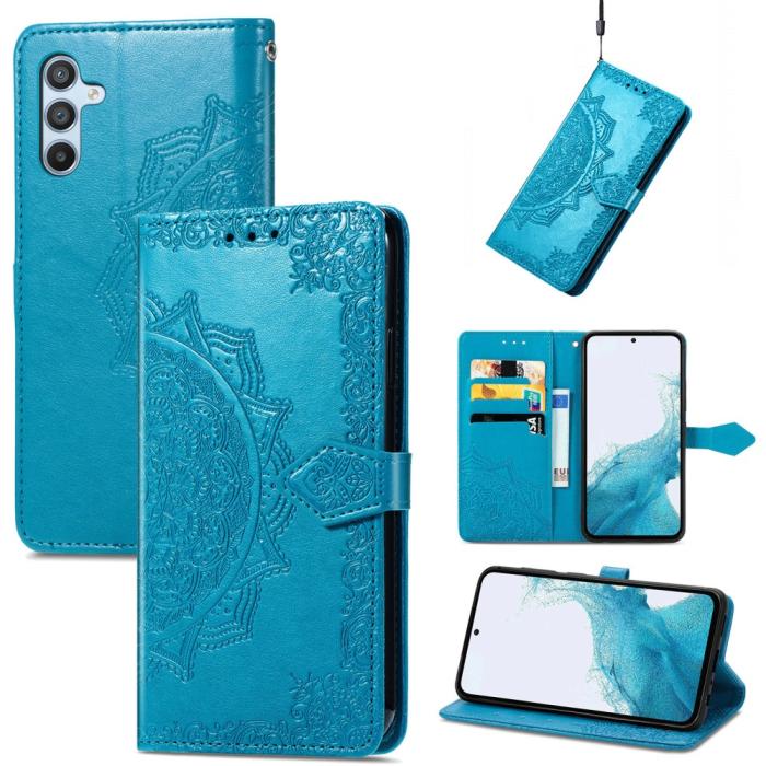 Bild 4, Samsung Galaxy A36 5G/A56 5G Fodral Mandala Läder Blå