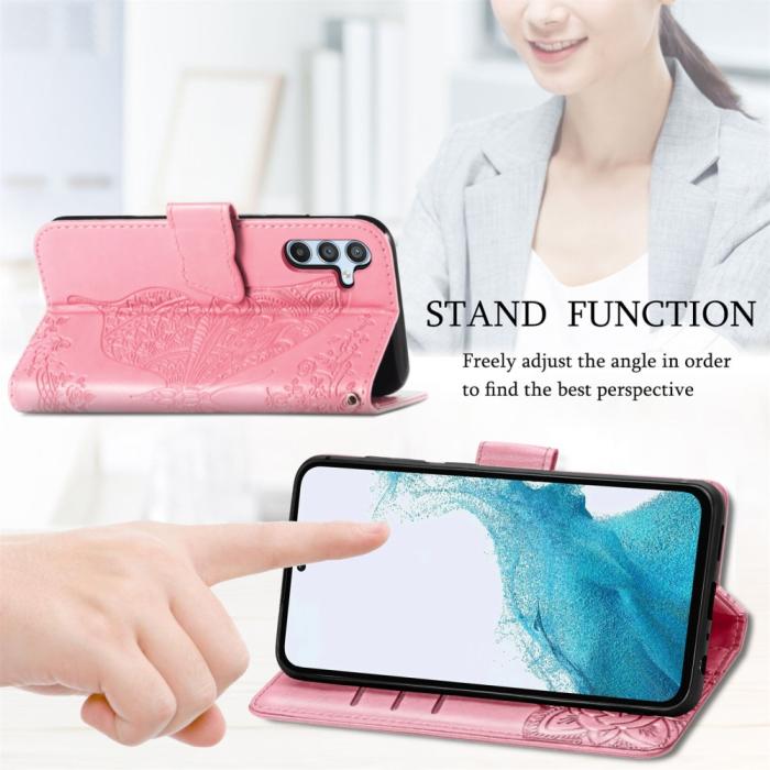 Bild 5, Samsung Galaxy A36 5G / A56 5G Fodral Fjäril Tryck Rosa