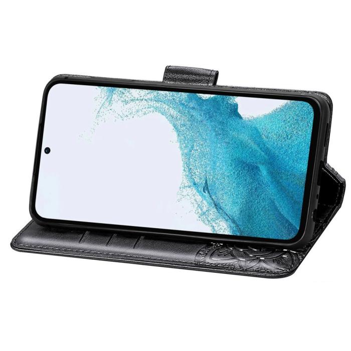 Bild 3, Samsung Galaxy A36 5G / A56 5G Fodral Fjäril Tryck Svart