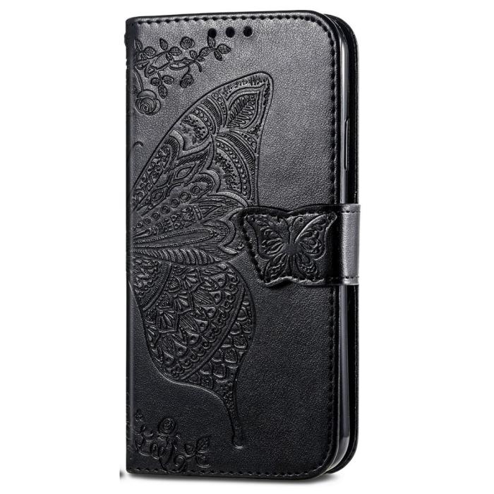 Bild 6, Samsung Galaxy A36 5G / A56 5G Fodral Fjäril Tryck Svart