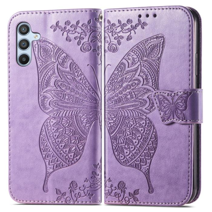 Bild 1, Samsung Galaxy A36 5G / A56 5G Fodral Fjäril Tryck Lila