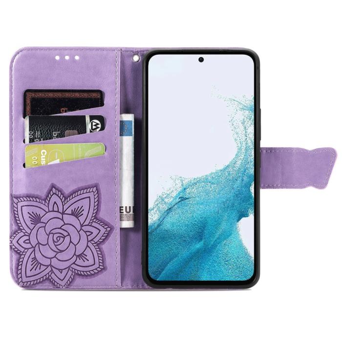 Bild 2, Samsung Galaxy A36 5G / A56 5G Fodral Fjäril Tryck Lila