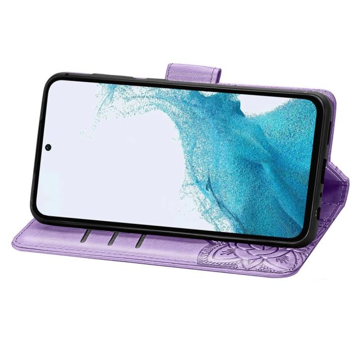 Bild 3, Samsung Galaxy A36 5G / A56 5G Fodral Fjäril Tryck Lila