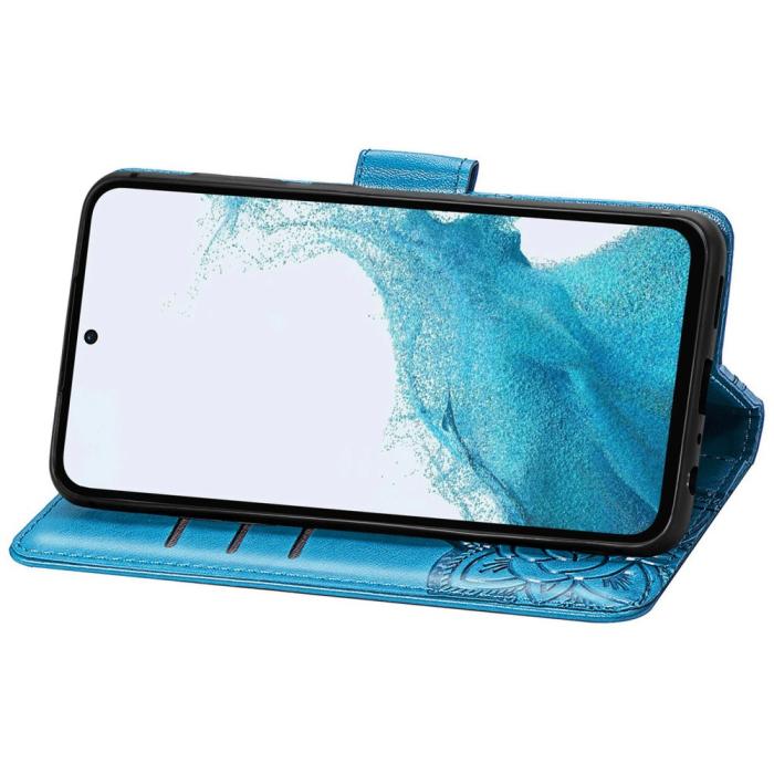 Bild 3, Samsung Galaxy A36 5G / A56 5G Fodral Fjäril Tryck Blå