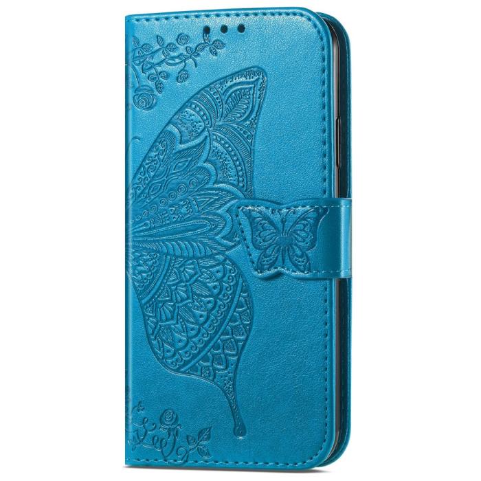 Bild 6, Samsung Galaxy A36 5G / A56 5G Fodral Fjäril Tryck Blå